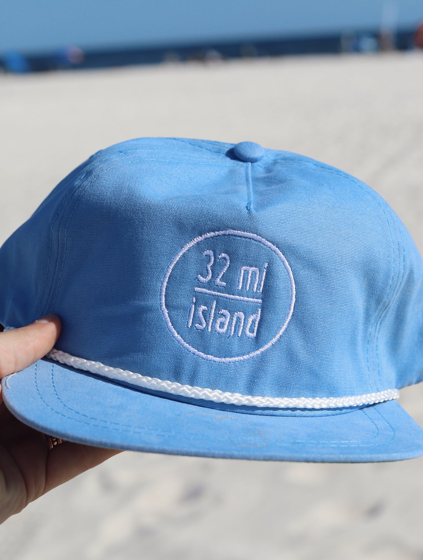 Light Blue Flat Brim 32 Mi Hat