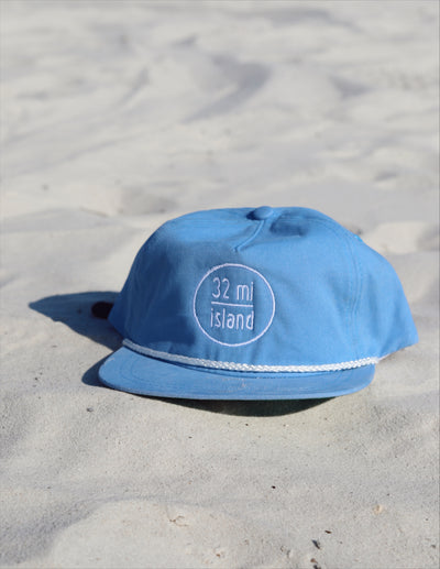 Light Blue Flat Brim 32 Mi Hat