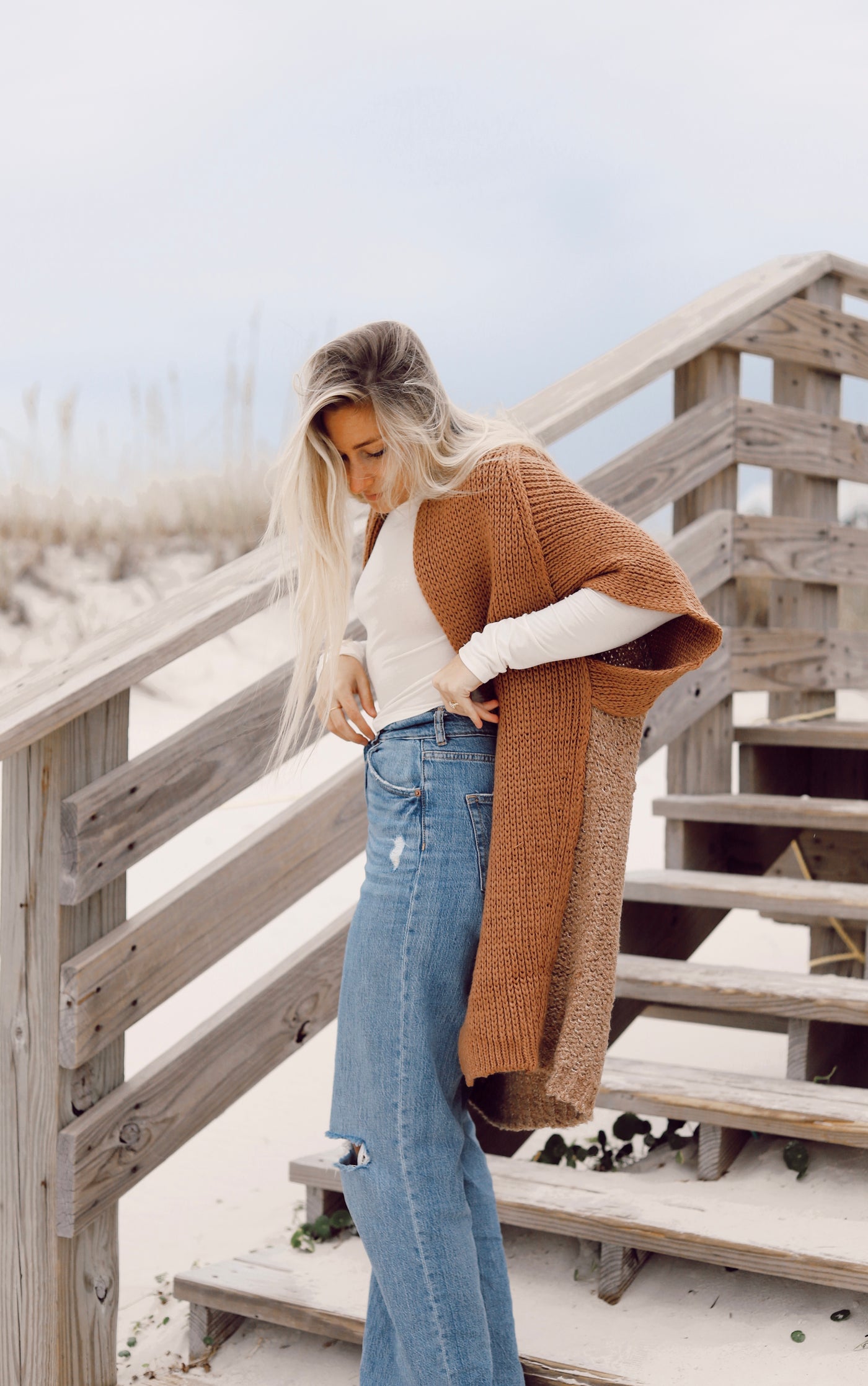 Multi Brown Color Cardigan Sweater-Elan